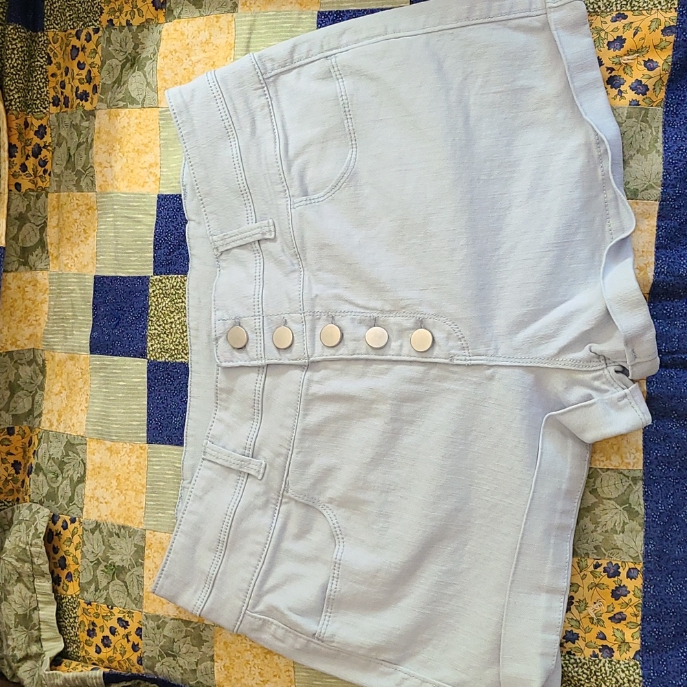Ladies Love Fire Light Blue Denim Shorts